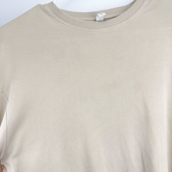 KOTN Heavyweight 100% Egyptian Cotton Long Sleeve Cream Beige Crewneck Tee S - Picture 5 of 7